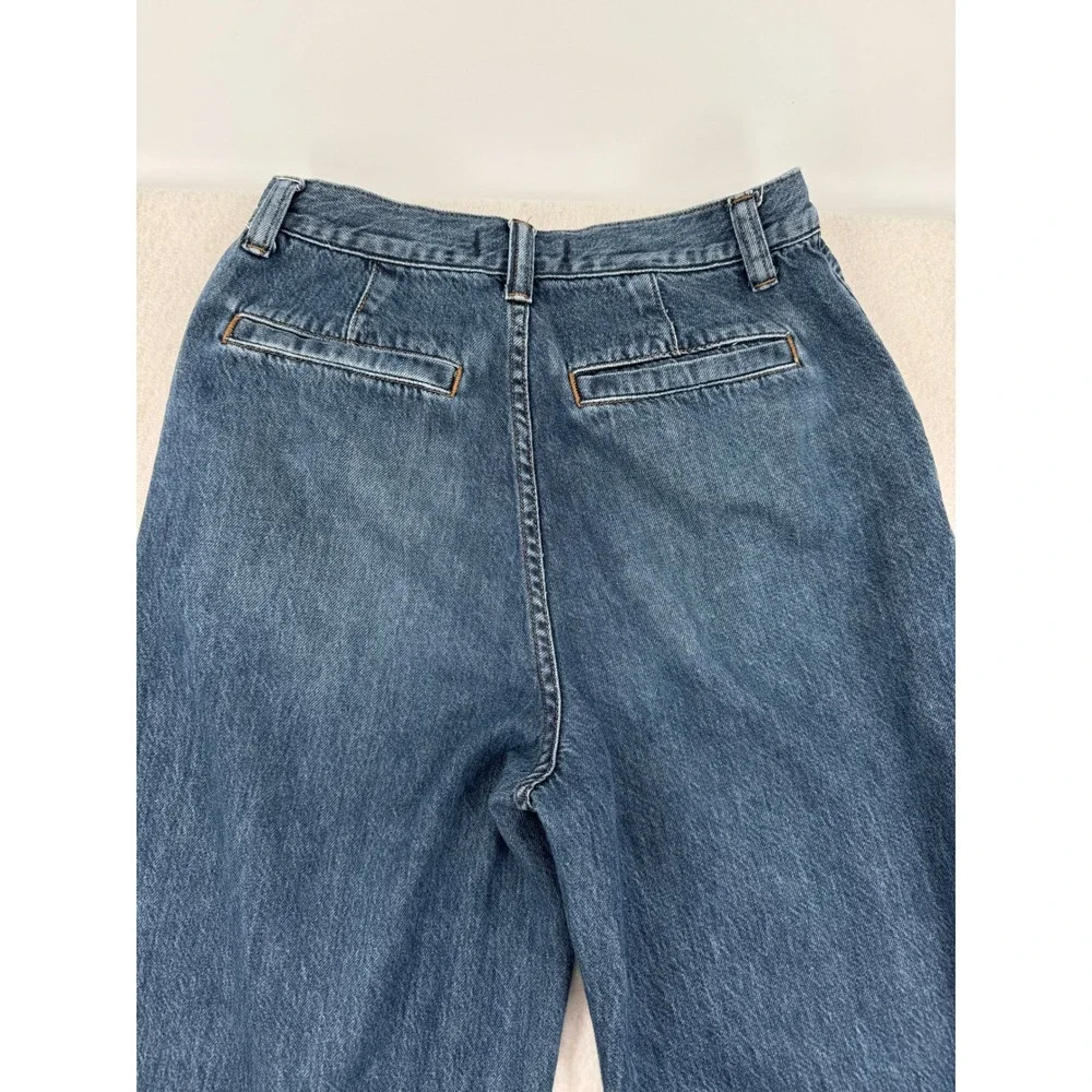Madewell The Harlow Wide-Leg Jean Womens 27 (27x28) Blue Pleated High Rise Denim